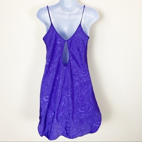VINTAGE INTIMATE MOODS Satin Purple Slip Cutout Sexy Night Date Holiday Medium - Picture 3 of 7